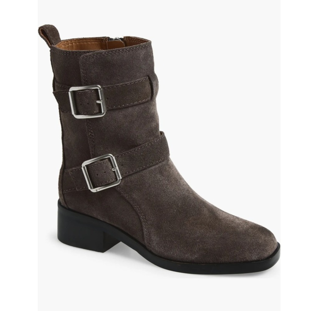 Madewell Women's Nami Moto Boot Gray Suede style NX074